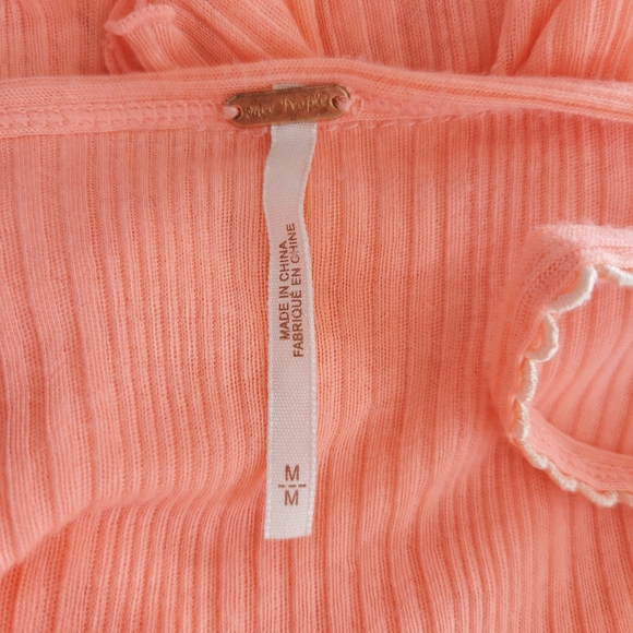 FREE PEOPLE Pink Tiered V-Neck Ruffle Tnak Top | M - Picture 12 of 12